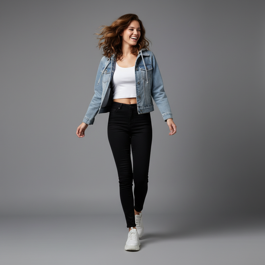 Denim Jacket with Removable Hood | Women's Casual Outerwear