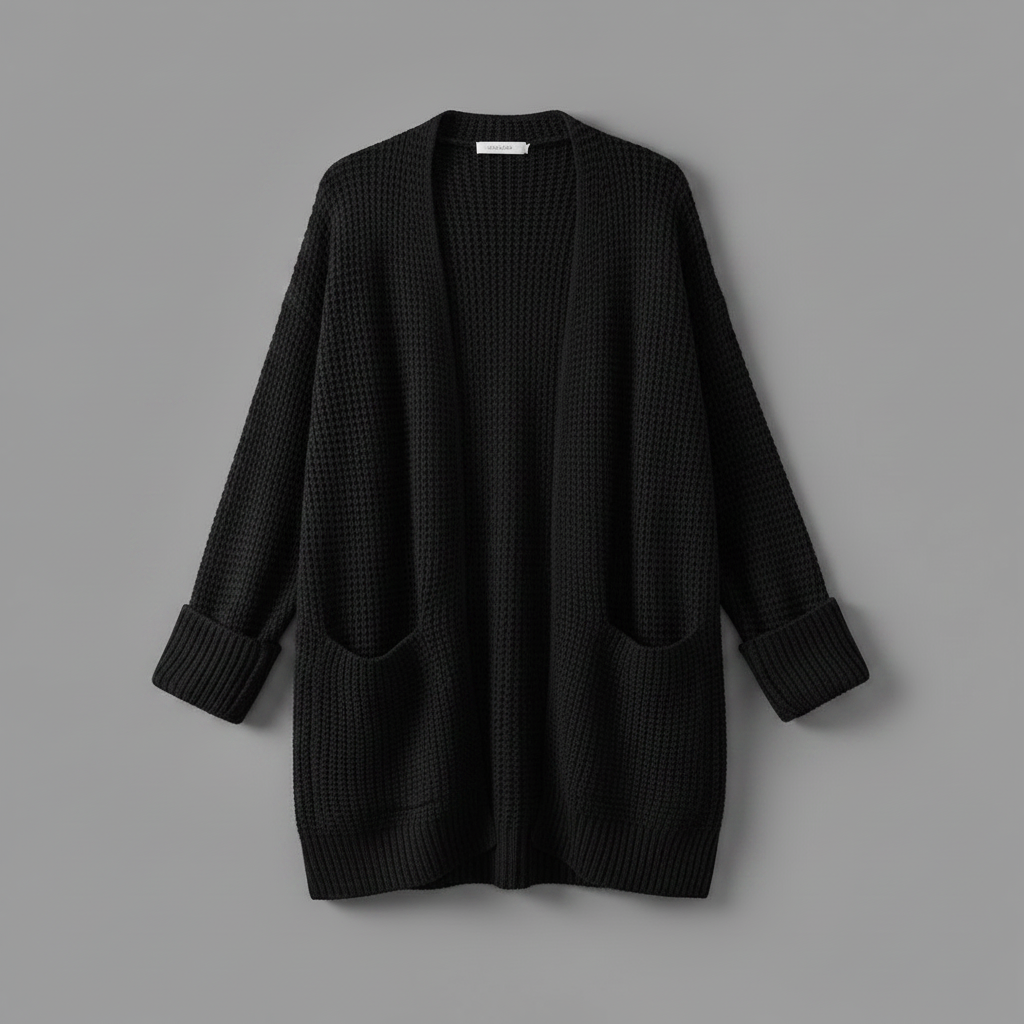 Elegant Women's Black Cardigan | Cozy Fashion Layer