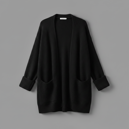 Elegant Women's Black Cardigan | Cozy Fashion Layer