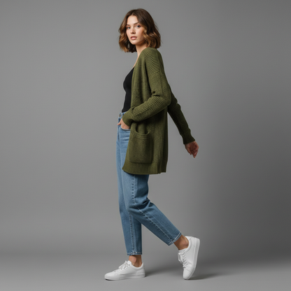 Elegant Women's Black Cardigan | Cozy Fashion Layer